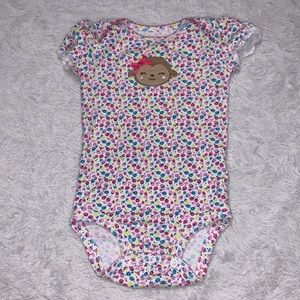 (3 for $10) carters floral monkey bodysuit